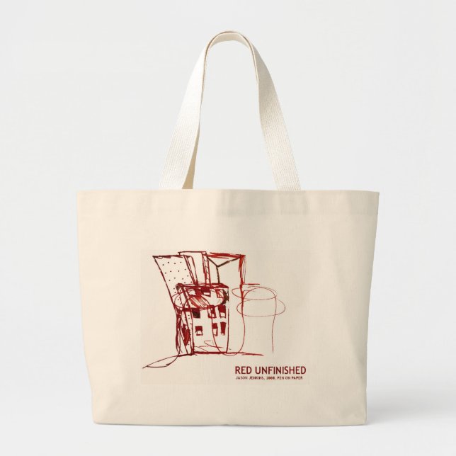 RED UNFINISHED LARGE TOTE BAG (Front)