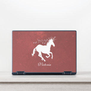 Red Unicorn Personalized HP Laptop Skin