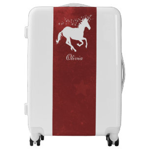 Red Unicorn Personalized Luggage