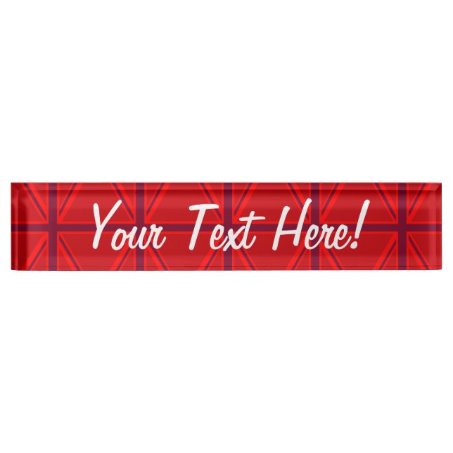 Red Union Jack Desk Name Plate (Front)
