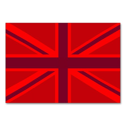 Red Union Jack Table Number