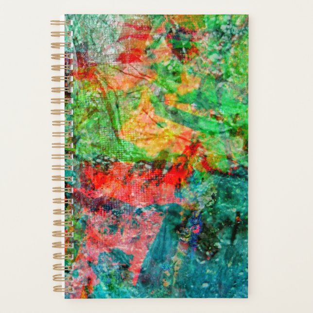 Red unique abstract planner,Delight bright lovely Planner (Front)