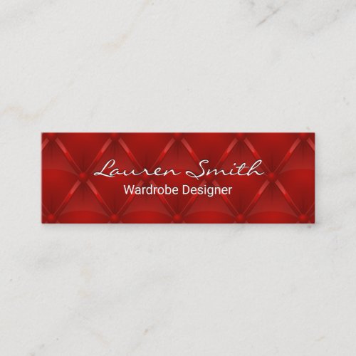 Red Upholstered Fabric Mini Business Card