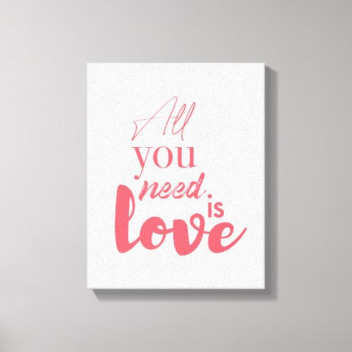 Red urban graphic design All you need is love Canvas Print