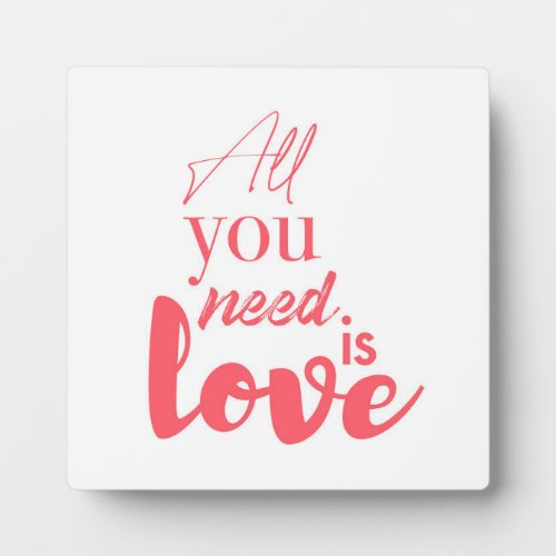 Red urban graphic design All you need is love Plaque