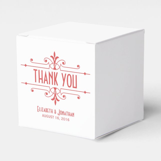 Red v2 Fancy Ornamental Favor Boxes (Front Side)