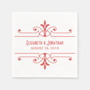 Red v2 Fancy Ornamental Paper Napkins