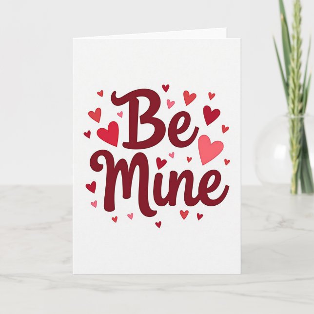 Red Valentine Be Mine Card (Front)