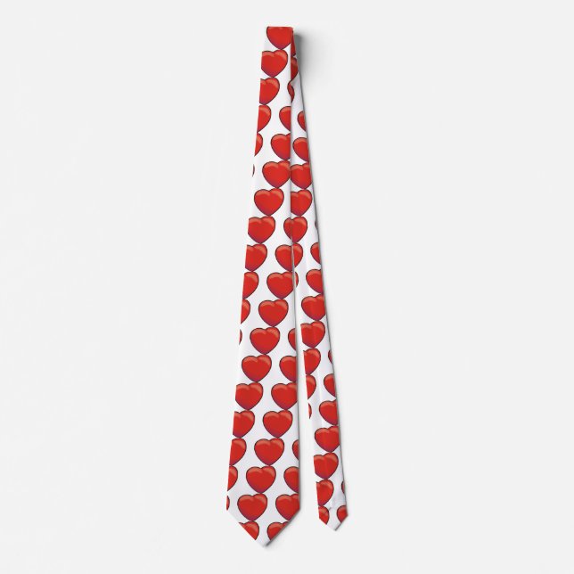Red Valentine Heart Neck Tie (Front)