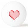 Red Valentine Heart on Ping-Pong Ball
