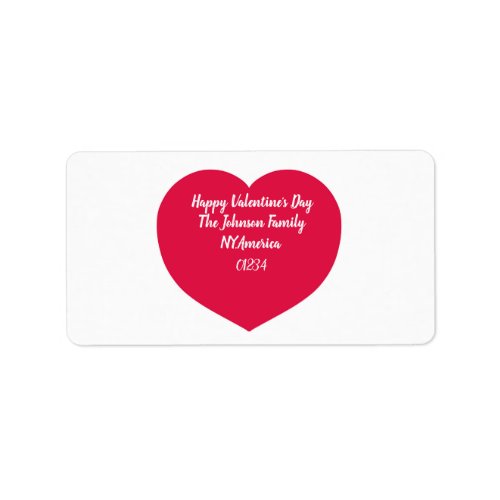 Red Valentine Heart_Shaped Label