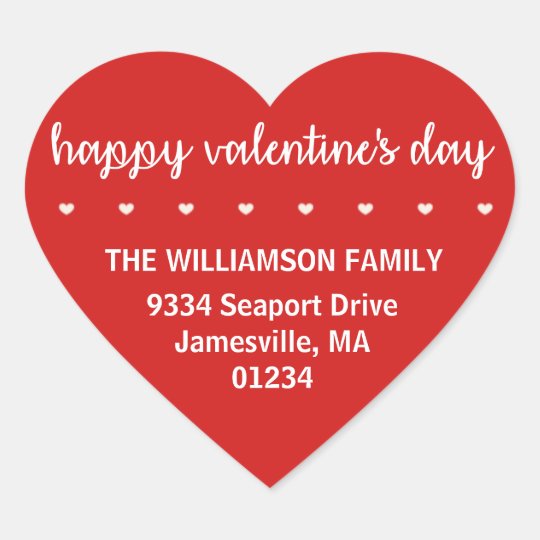 Red Valentine HeartShaped Return Address Labels