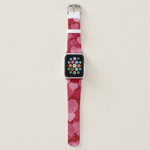 Red Valentine Hearts Apple Watch Band