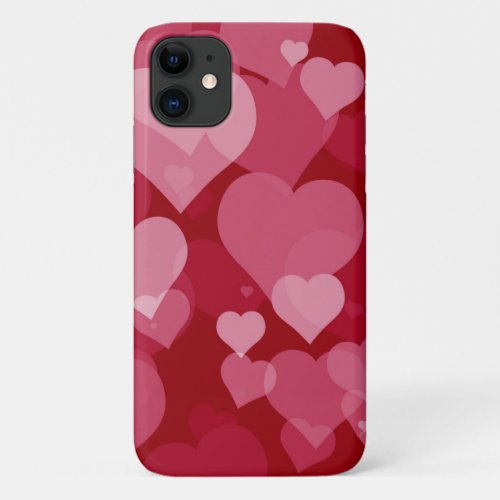 Red Valentine Hearts iPhone 11 Case