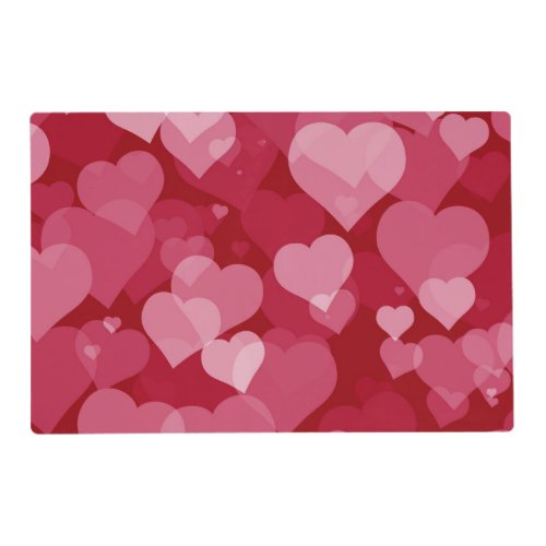 Red Valentine Hearts Laminated Placemat