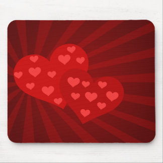 Red Valentine Hearts Mouse Pad