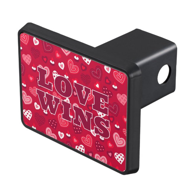 Red Valentine hearts pattern Hitch Cover (Top Right)