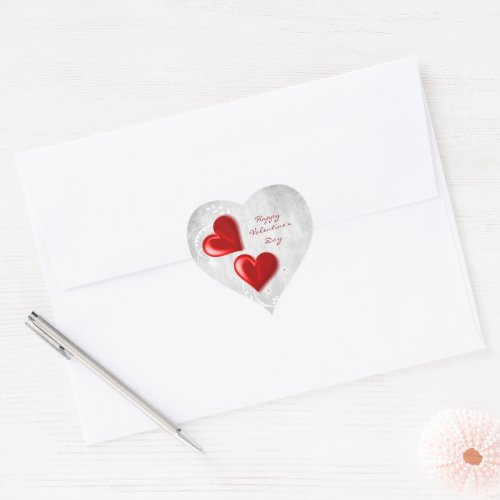 Red Valentine Hearts Sticker