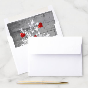 Red Valentine Hearts Tree Envelope Liner