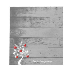 Red Valentine Hearts Tree Personalized Notepad
