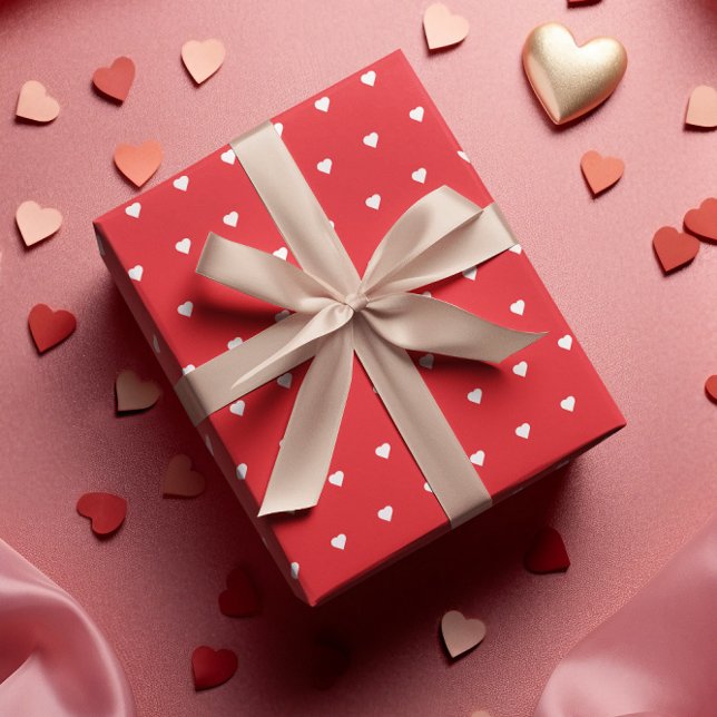 Red Valentine Hearts Wrapping Paper Sheets (Creator Uploaded)