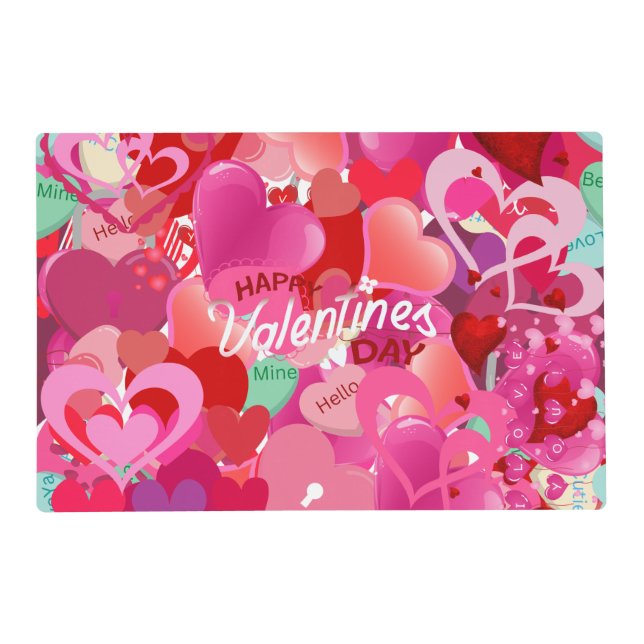 Red Valentine Placemat Laminated (Front)