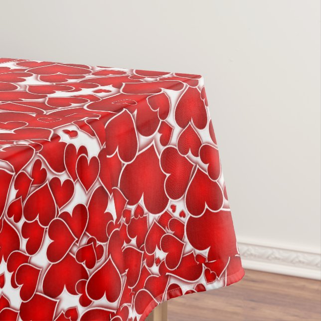 Red Valentine Sweetheart Valentine's Day Party Tablecloth (In Situ)