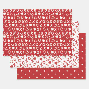 Red Valentine XOXO wrapping paper