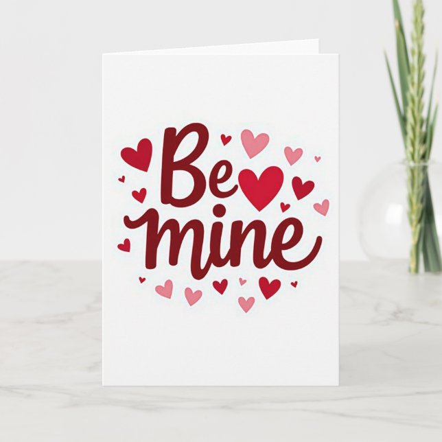 Red Valentines Day Be Mine Card (Front)