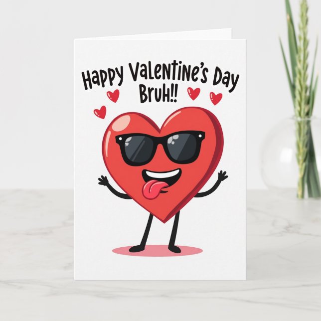 Red Valentines Day Bruh Card (Front)