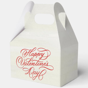 Red Valentines Day Calligraphy Favor Boxes