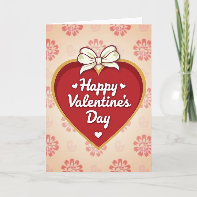 Red Valentines Day Cute Card (Front)