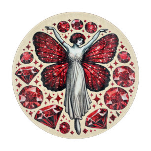 Red Valentine's day Fairy Cutting Board