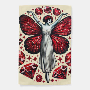 Red Valentine's day Fairy Garden Flag