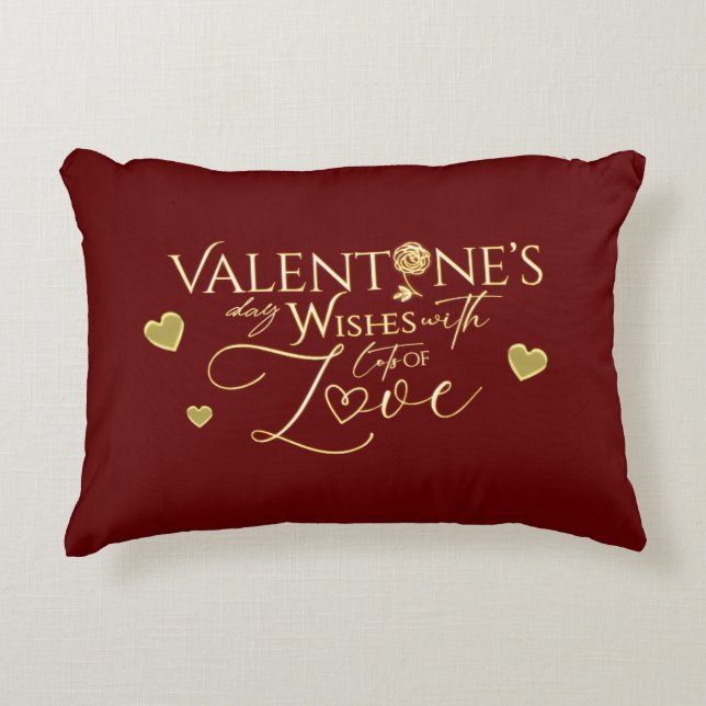 Red Valentine's Day Gifts Accent Pillow (Front)