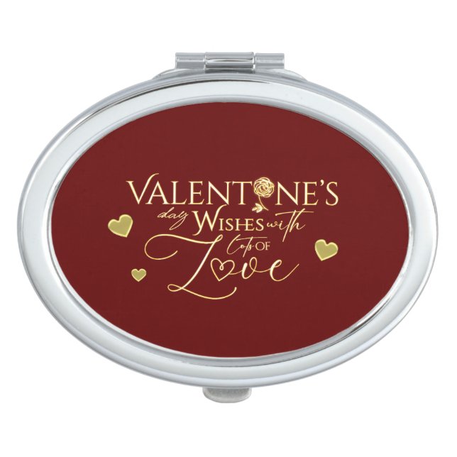 Red Valentine's Day Gifts Compact Mirror (Front)