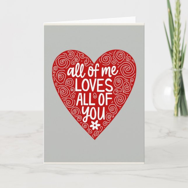 Red Valentines Day Handwritten Card (Front)