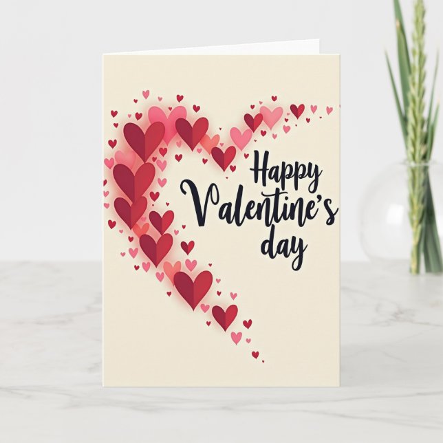 Red Valentines Day Heart Card (Front)