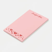 Red Border & Heart With Love From Post-it Notes