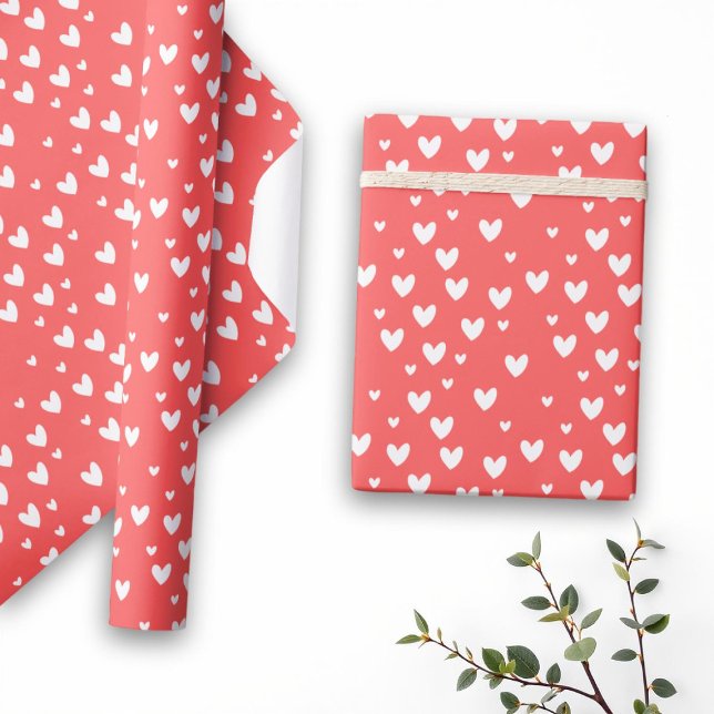 Red Valentine's Day Hearts Wrapping Paper (Creator Uploaded)