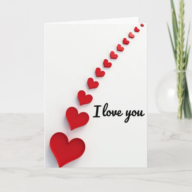 Red Valentines Day I Love You Card (Front)