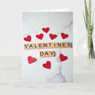 Red Valentines Day Scrabble Card