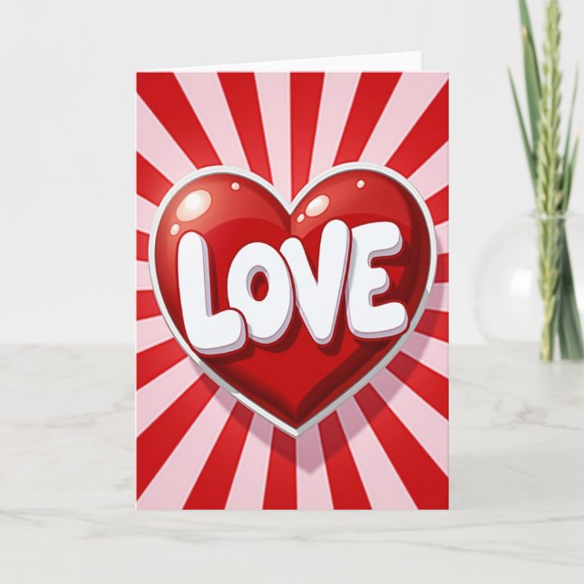 Red Valentines Day Sweetheart Love Card (Front)
