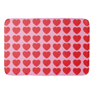 Red Valentines Hearts Bath Mat