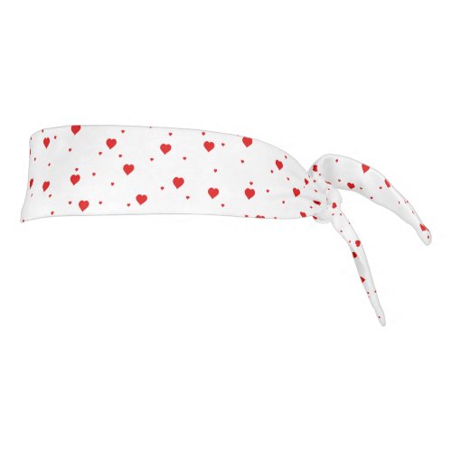 Red Valentines Hearts Pattern Tie Headband
