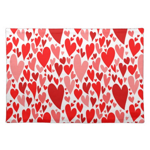 Red Valentines hearts placemat