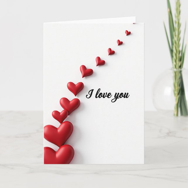 Red Valentines I Love You Card (Front)