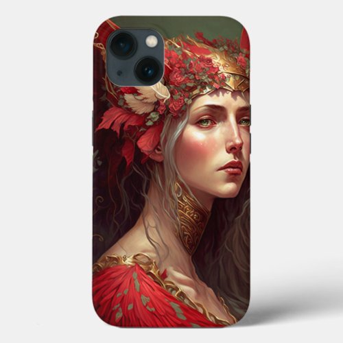 Red Valkyrie Woman Fantasy Art iPhone 13 Case