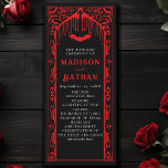 Red Vampire Cathedral Gothic Wedding Program<br><div class="desc">Add a touch of dark romance to your big day! These gothic wedding programs feature a stunning vampire cathedral design in red and black,  perfect for a love story as timeless as it is enchanting. Order now & let your guests feel the magic of your gothic celebration!</div>