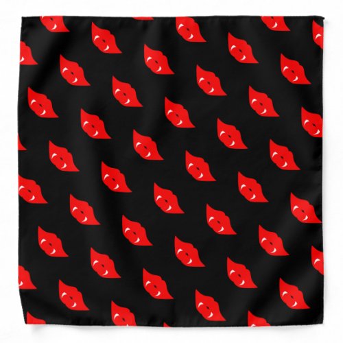 Red Vampire Lips Bandana